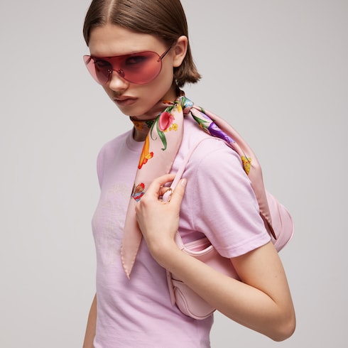 Printed silk twill diamond scarf