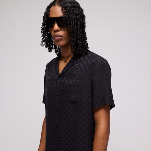 Bowling-Shirt aus GG Seidenjacquard