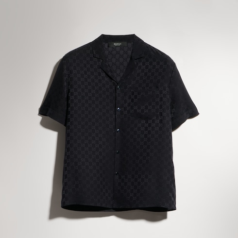 Chemise de bowling en jacquard de soie GG