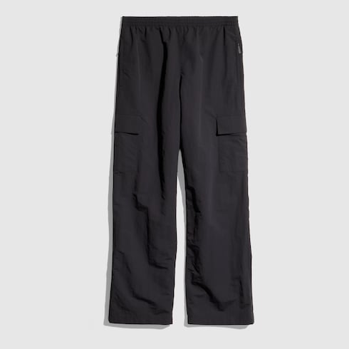 Froissé nylon faille cargo pants in black | GUCCI® US