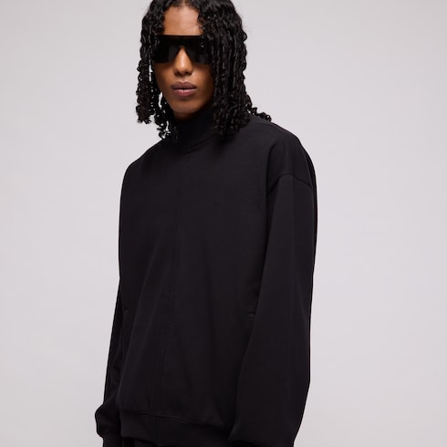 Veste zippée en jersey de coton avec broderie