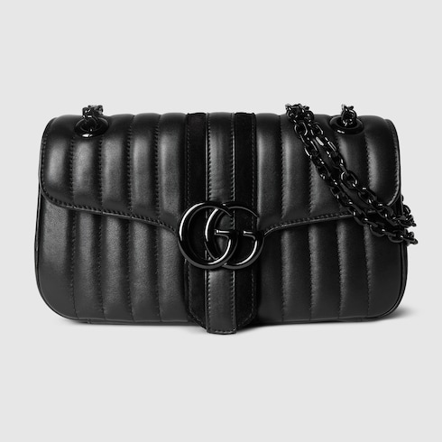 Jetset GG Marmont medium shoulder bag in black nappa leather