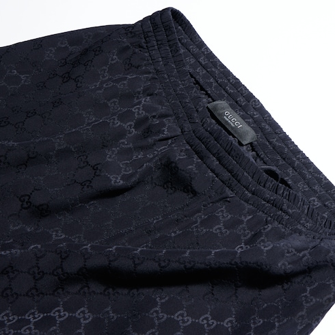 Shorts in seta jacquard GG