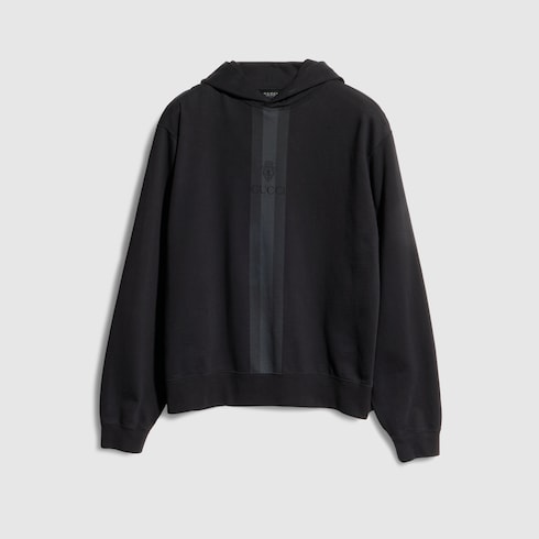Cotton hooded sweatshirt with muted Web
