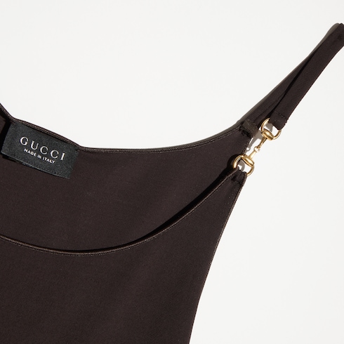 Kleid aus Viskose-Crêpe-Jersey mit Horsebit