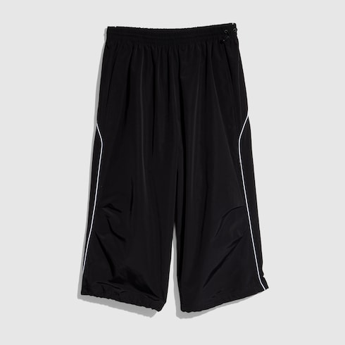 Cotton nylon bermuda with embroidery