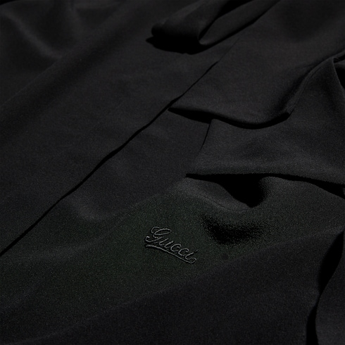 Camicia in seta crêpe de chine con ricamo