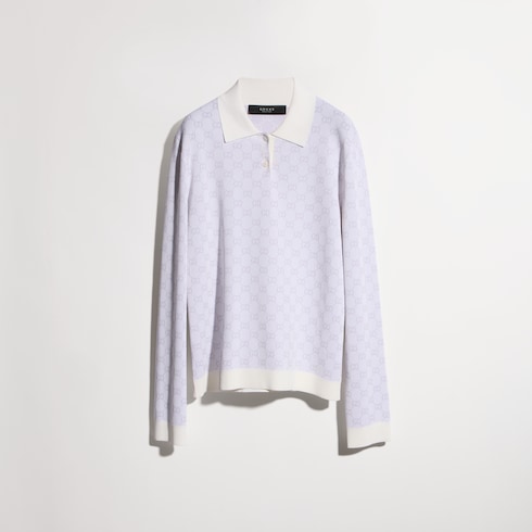 Maglione in viscosa GG jacquard a maglia fine