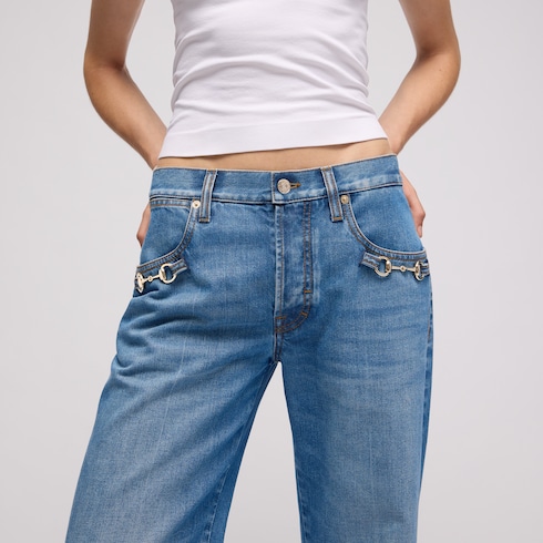 ペティットフィット ホースビット付き コットン デニム パンツ