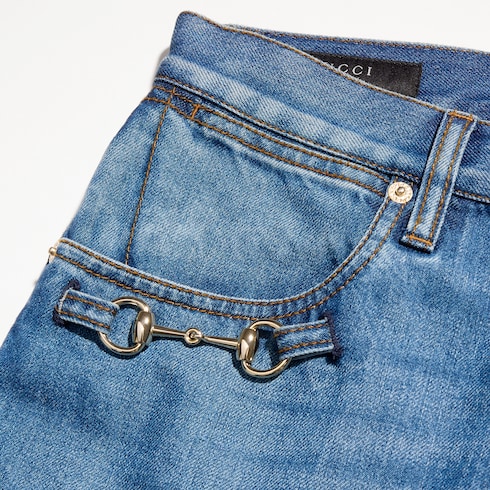 ペティットフィット ホースビット付き コットン デニム パンツ