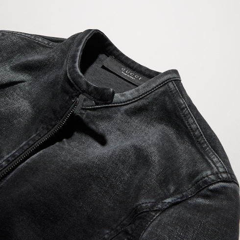 Veste zippée en denim Stretch en coton