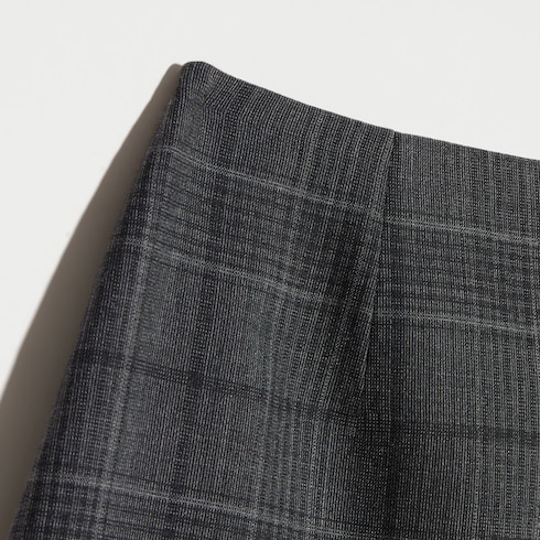 Checked fine wool mini skirt