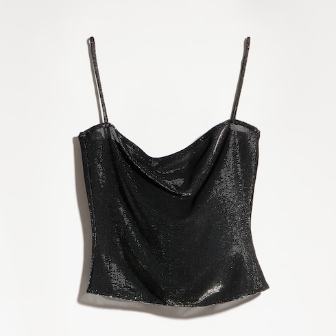 Jersey top with iridescent effect