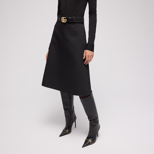 GG cotton blend midi skirt