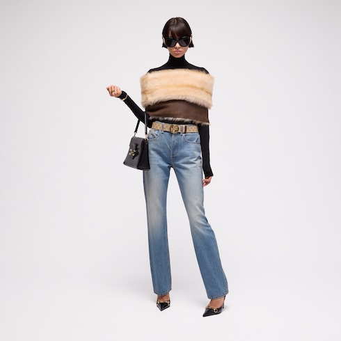 Reversible belt with Interlocking G buckle