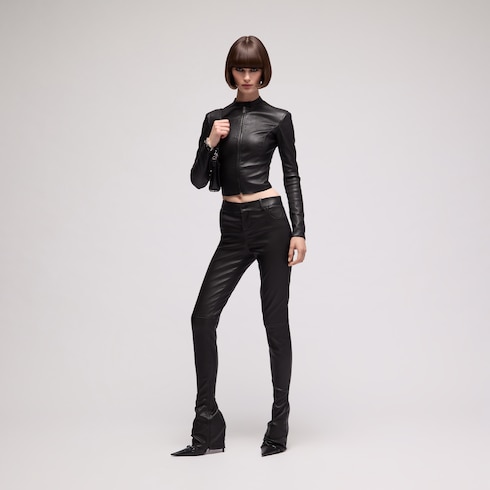 Leichte Stretchlederjacke