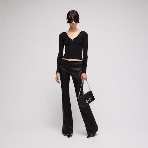 Rib viscose top zip cardigan