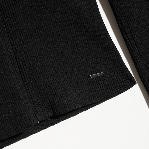 Rib viscose top zip cardigan