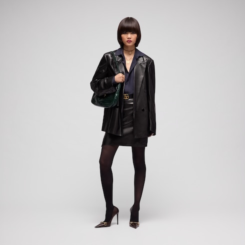 Chaqueta de napa suave con botonadura doble