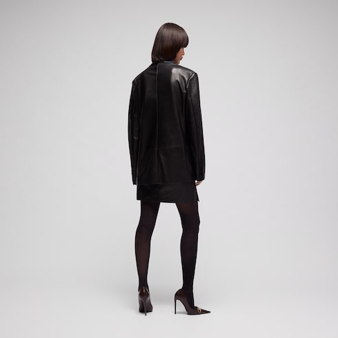 Soft nappa double-breasted jacket