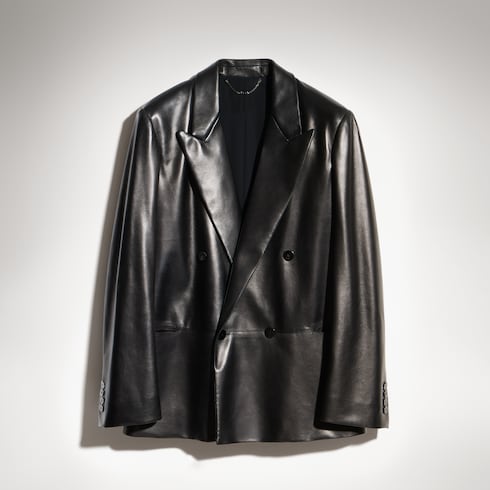 Soft nappa double-breasted jacket