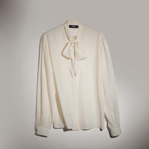 Camisa de crepé de China y seda