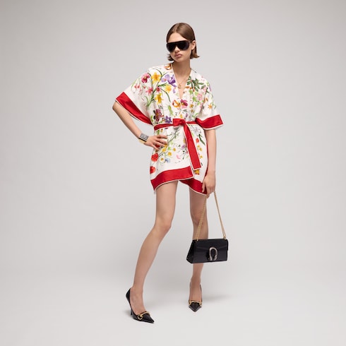 Vestido capa de rizo de algodón estampado