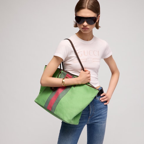 Gucci Tribeca系列大号托特包