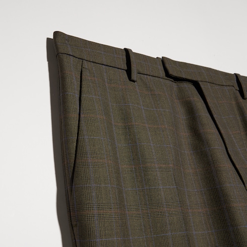 Prince of Wales wool pants with embroidery