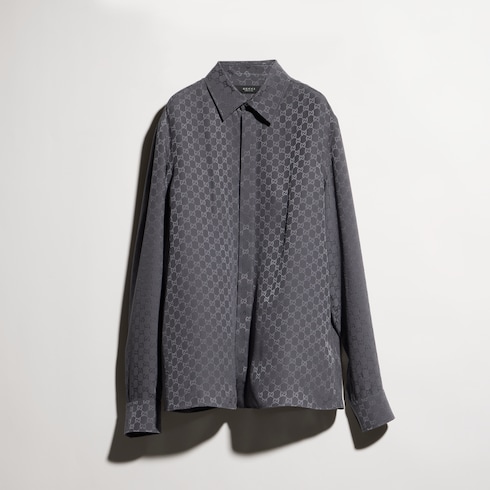 Chemise en jacquard de soie GG