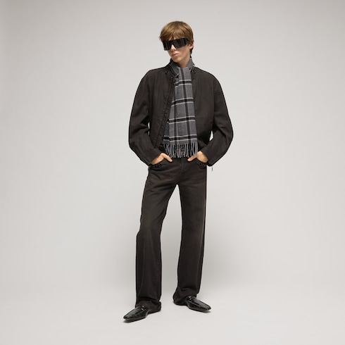 Gucci tartan wool cashmere scarf