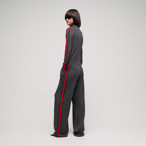 Freizeithose aus feiner Wolle mit Web
