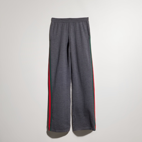 Pantalón de ocio de lana fina con Web
