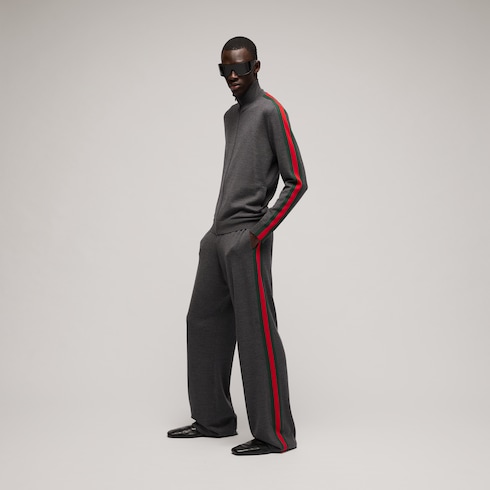 Fine wool leisure pants with Web