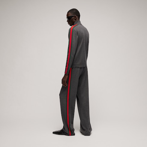 Fine wool leisure pants with Web