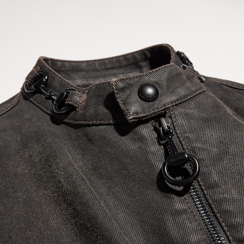 Jacke aus Baumwoll-Viskose-Denim mit Horsebit