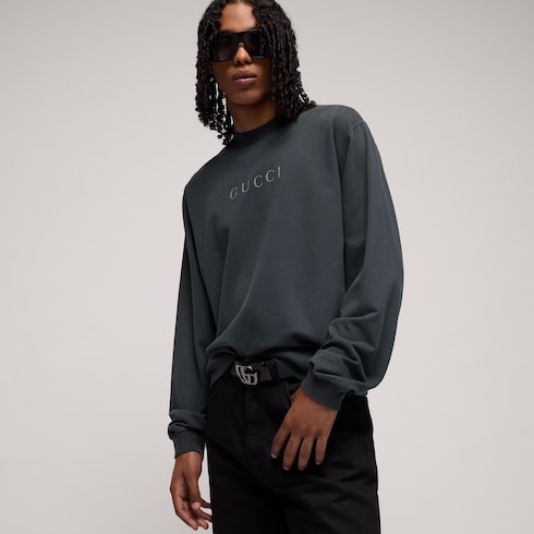 Cotton jersey sweatshirt with print