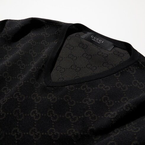 Suéter de punto fino de viscosa jacquard con GG