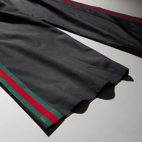 Pantalon de loisirs en popeline de soie avec bande Web