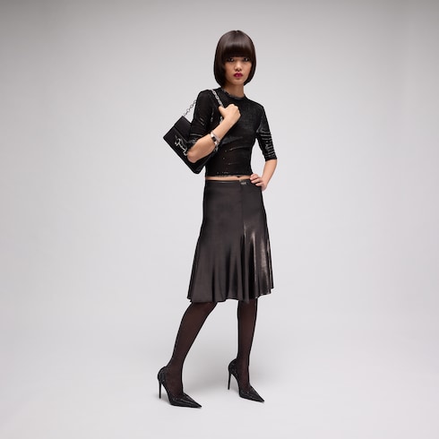 Fluid jersey midi skirt