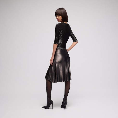 Fluid jersey midi skirt