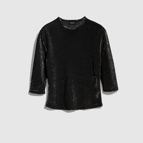Jersey top with iridescent effect
