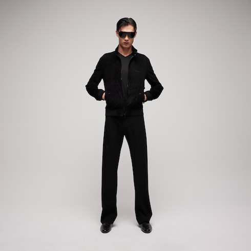 Chaqueta bomber de ante suave y ligero