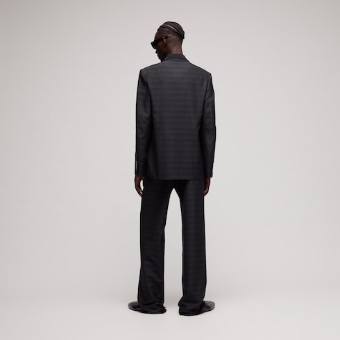 Pantalon ample en soie Prince de Galles