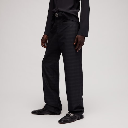 Pantalone ampio in seta Principe di Galles