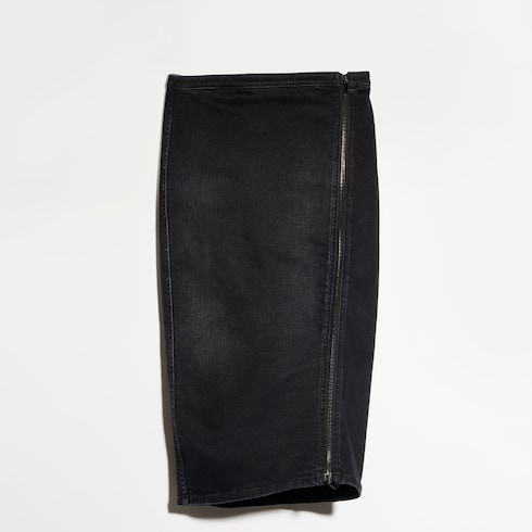 Falda de denim de algodón 'Stretch' con abertura lateral