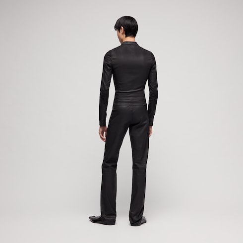 Giacca in denim di cotone stretch spalmato