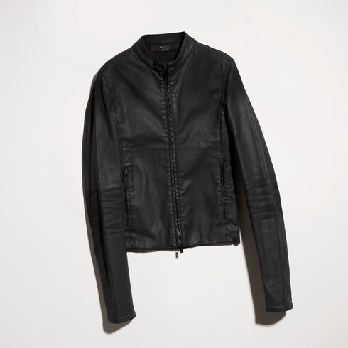 Jacke aus beschichtetem Stretch-Baumwoll-Twill-Denim