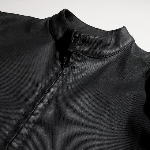 Jacke aus beschichtetem Stretch-Baumwoll-Twill-Denim