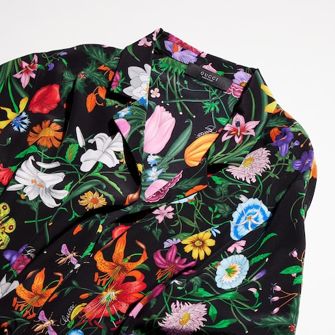 Camisa de seda estampada